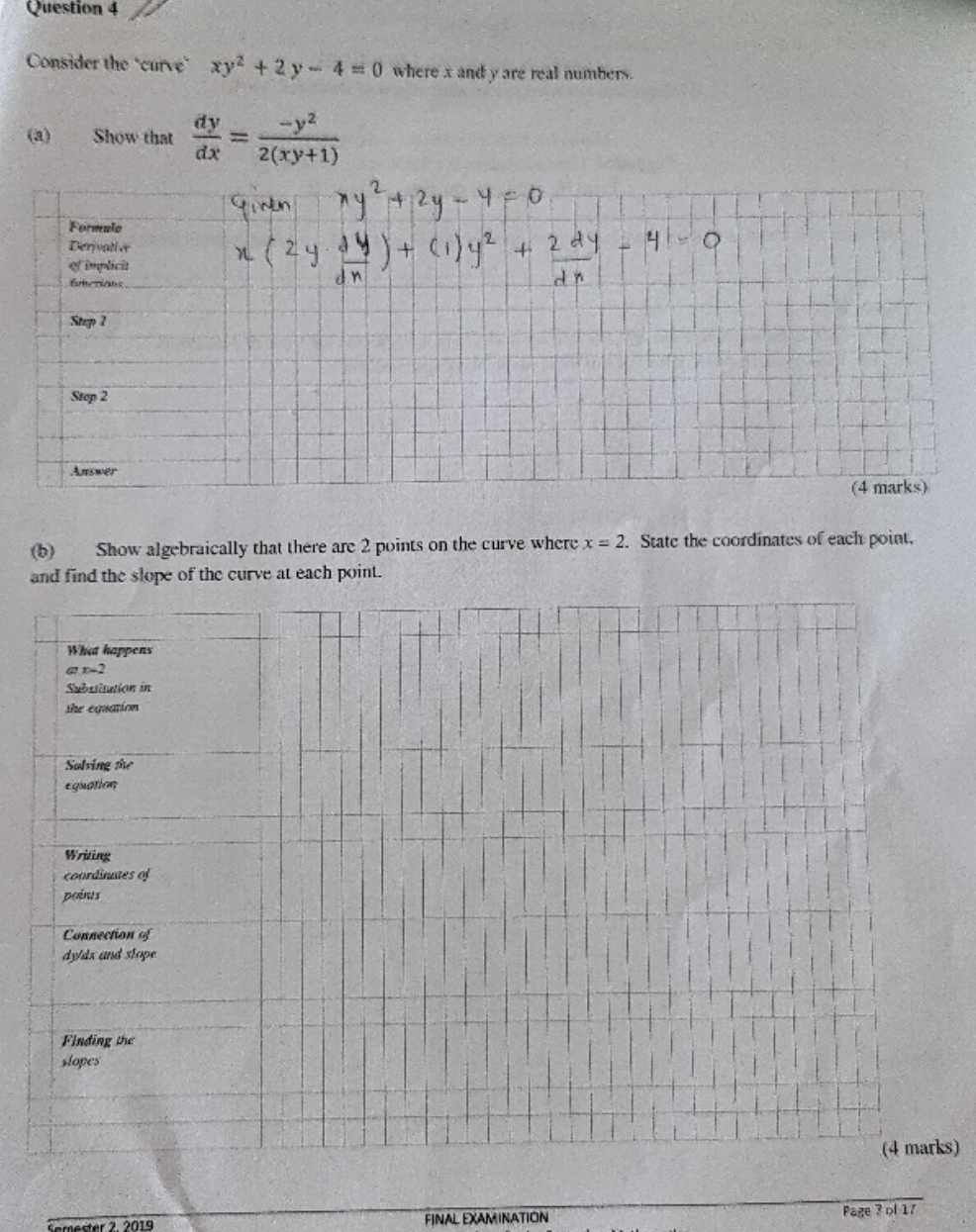 please provide the solution Question 4 Consider