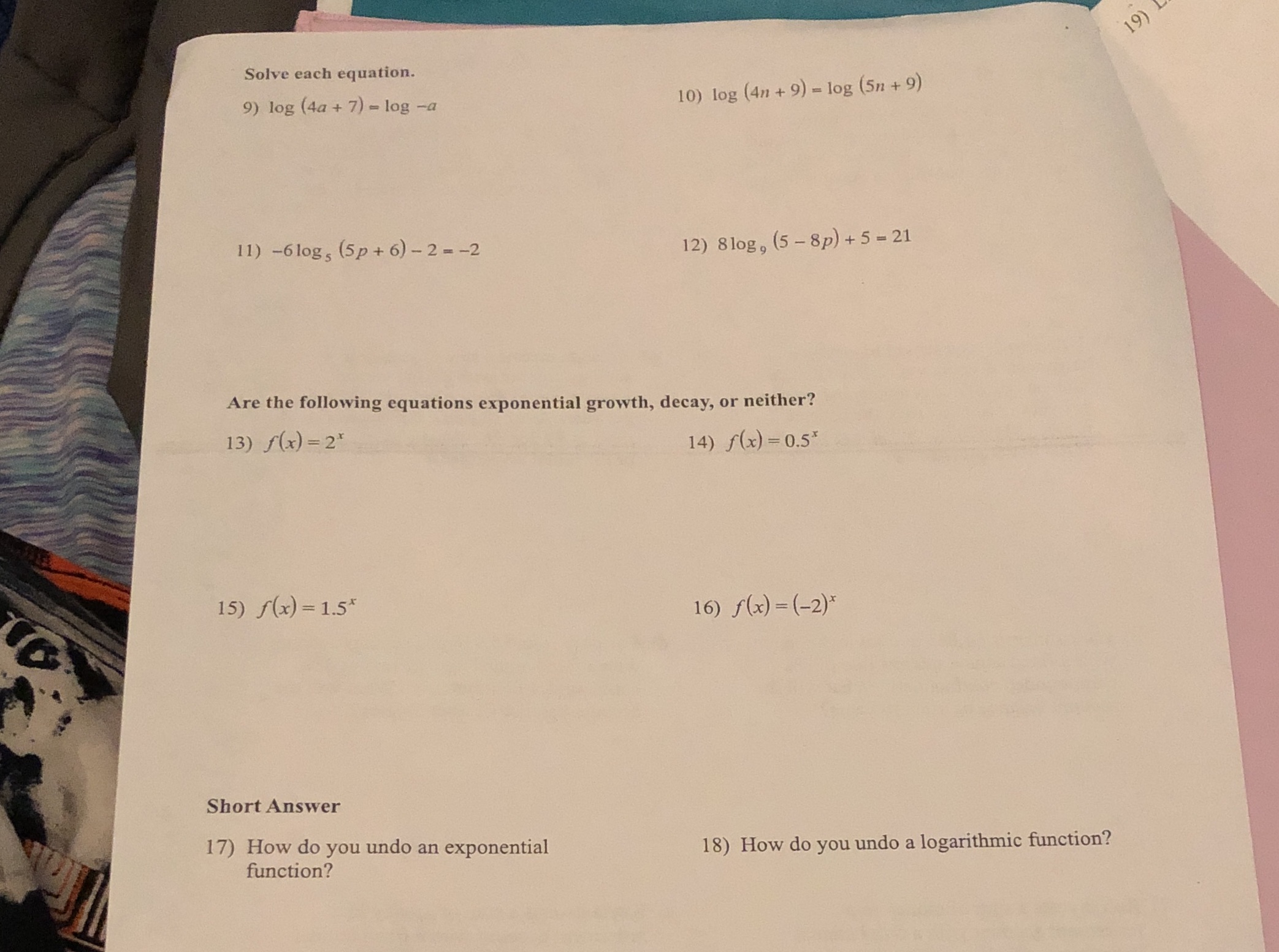 I need the answer and how to solve all of these