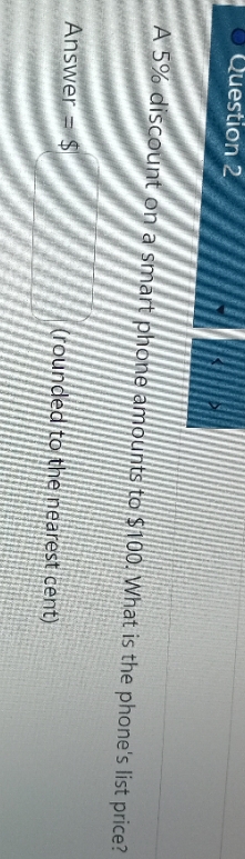 subject mathematics of finance Question 2 A 5%