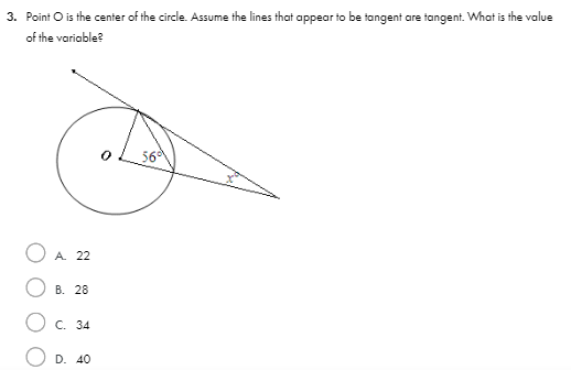 3. Point O is the center of the circle. Assume