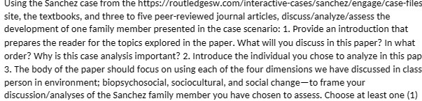 Using the Sanchez case from the