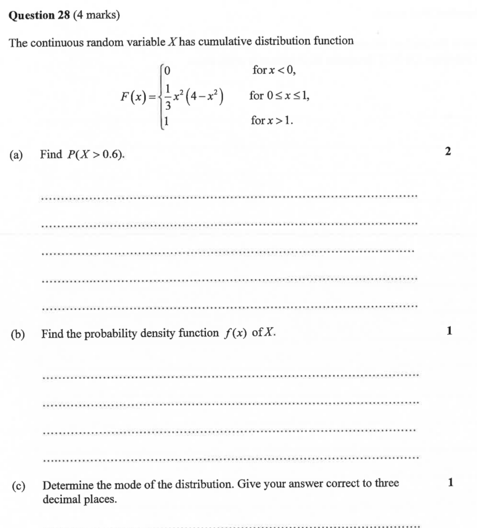Question 27 (4 marks) After taking a break at a