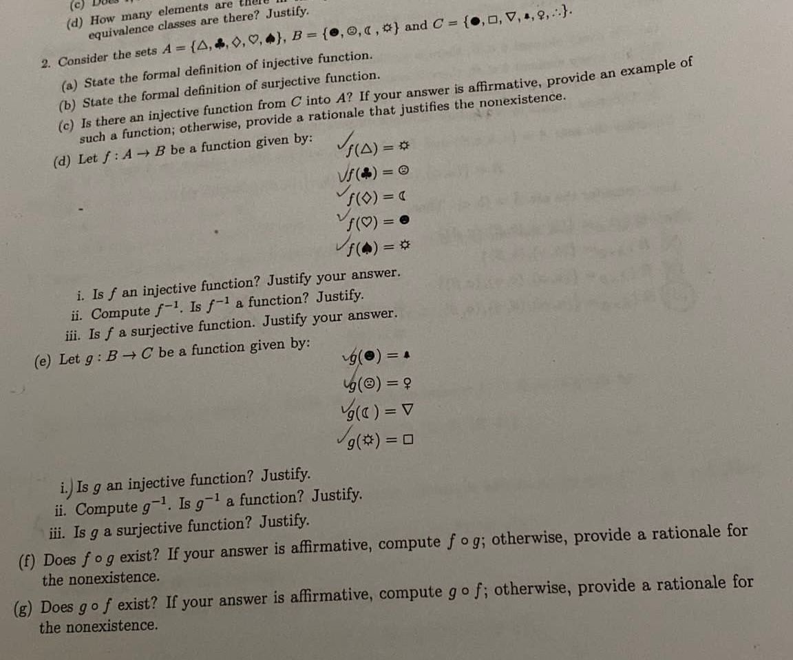 (c) (d) How many elements are th equivalence