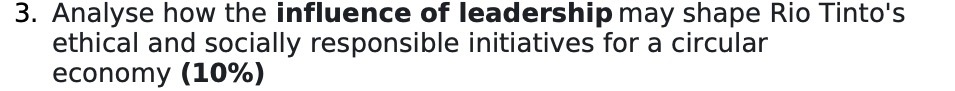 3. Analyse how the influence of leadership may