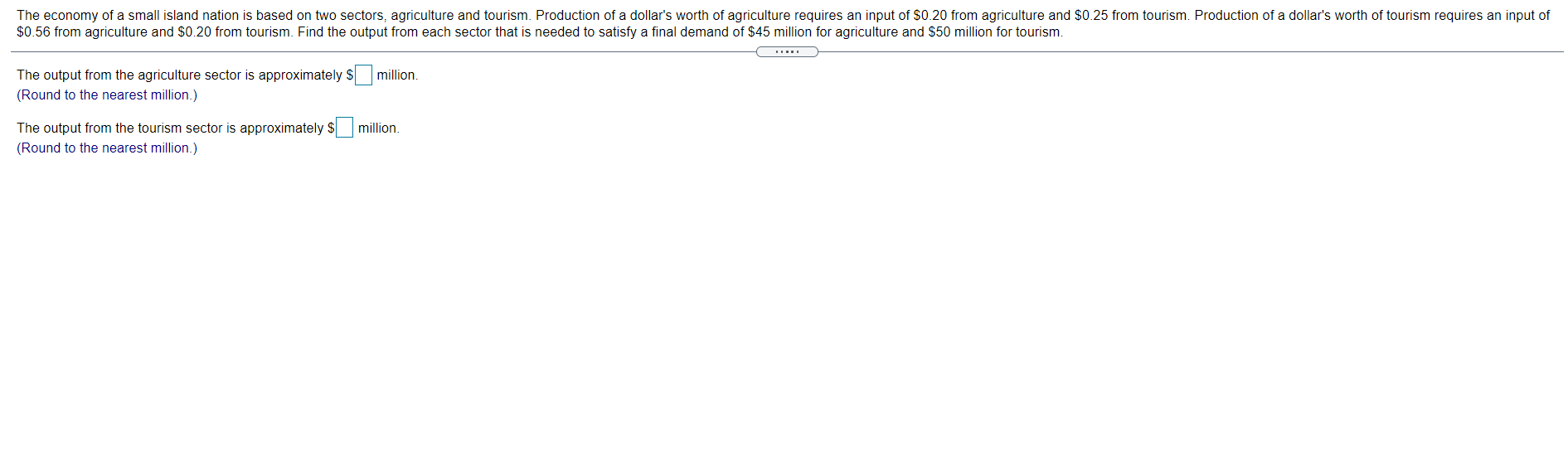 The economy of a small island nation is based on