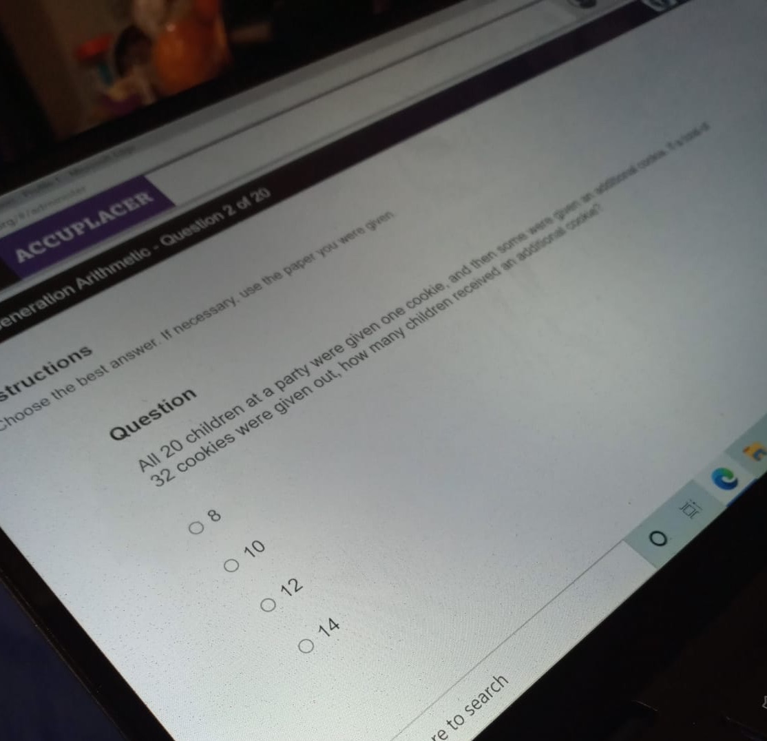 ACCUPLACER eneration Arithmetic - Question 2 of