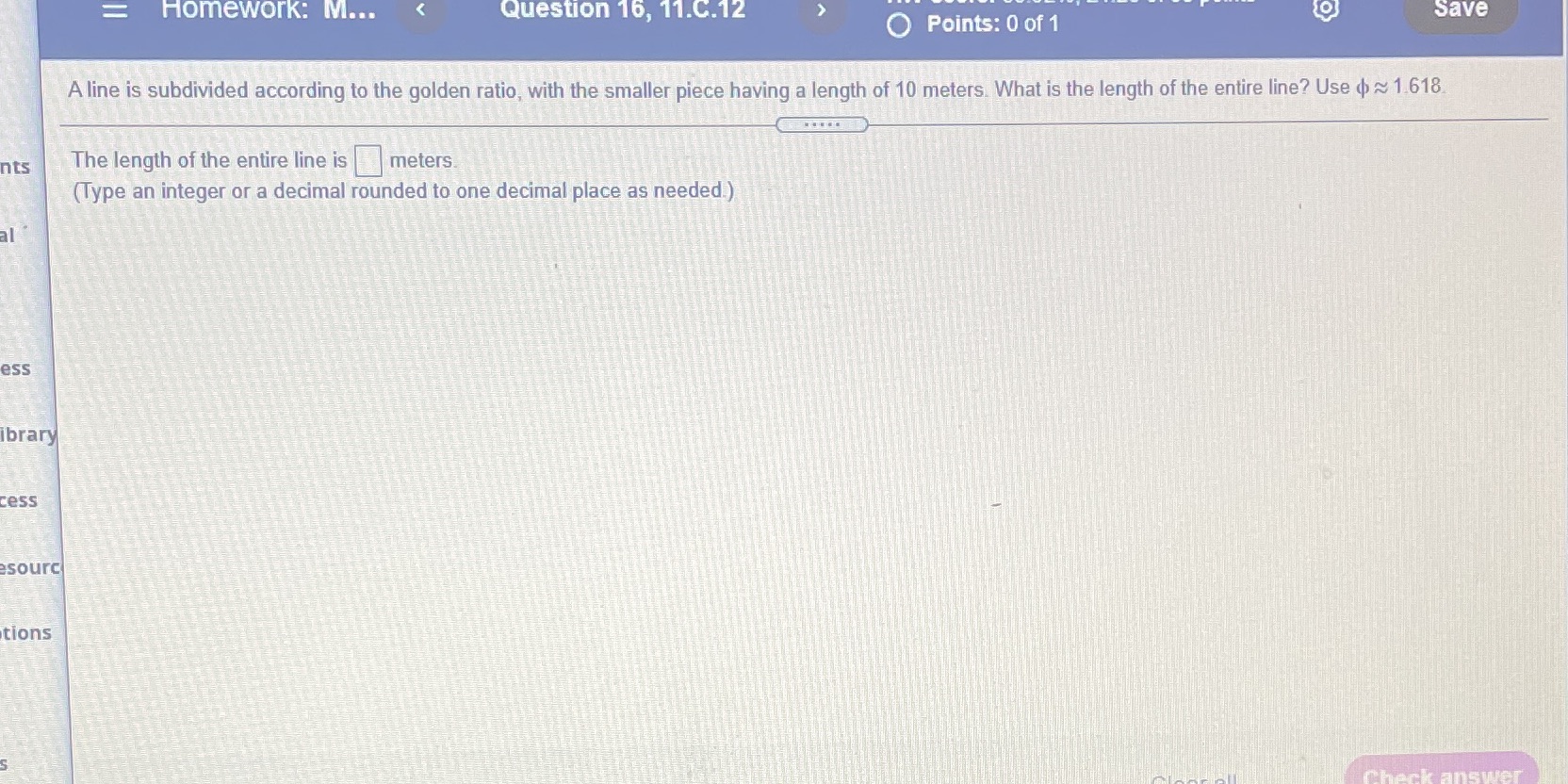 Homework: M... < Question 16, 11.C.12 Points: 0