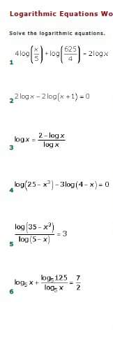 Activity: Logarithmic Equations Wo Solve the