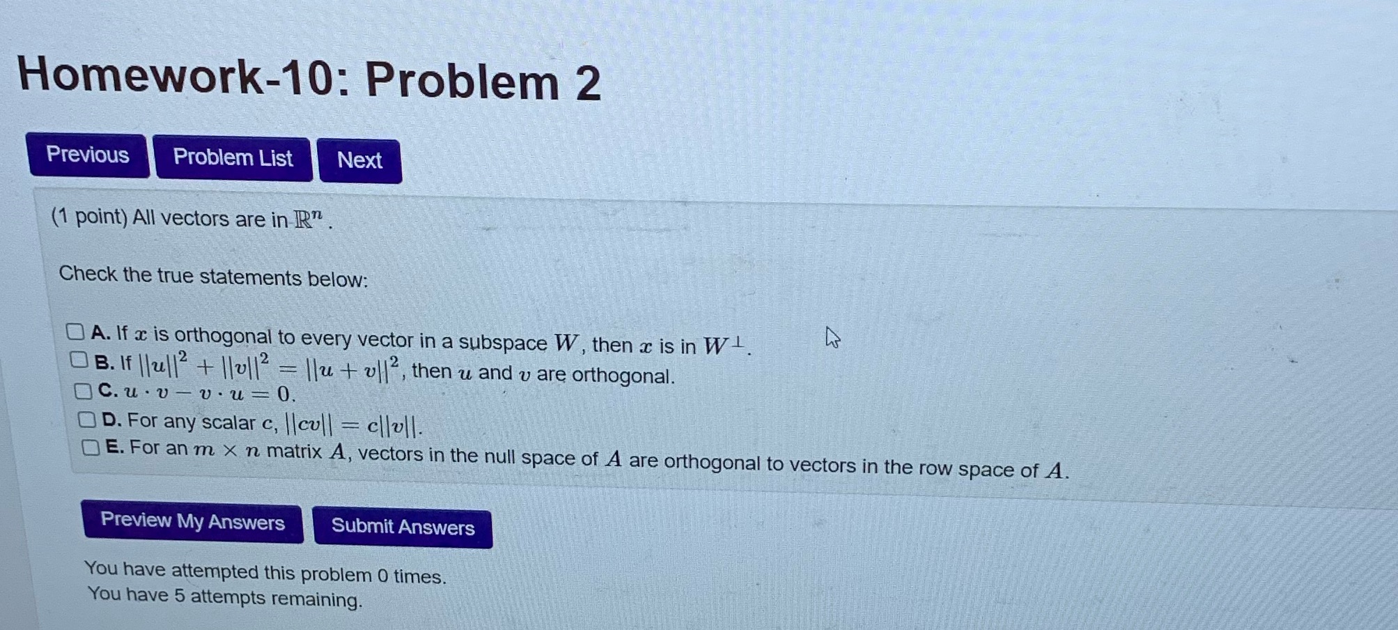 Reference:David Lay Linear Algebra and its