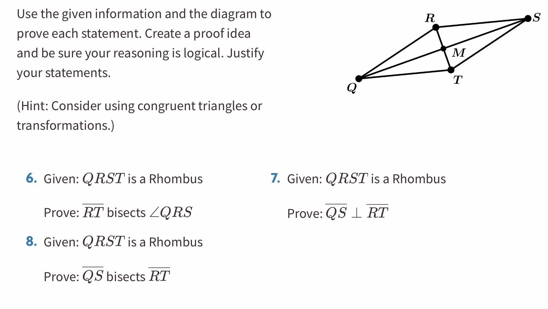 Use the given information and the diagram to R