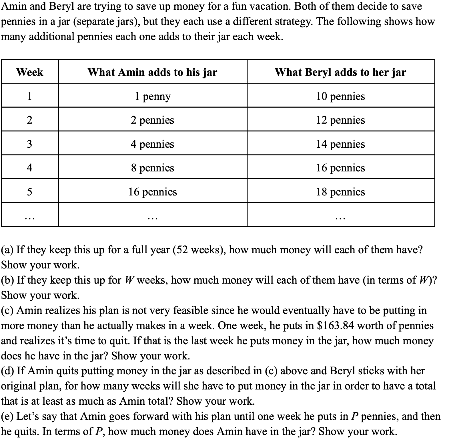 Amin and Beryl are trying to save up money for a