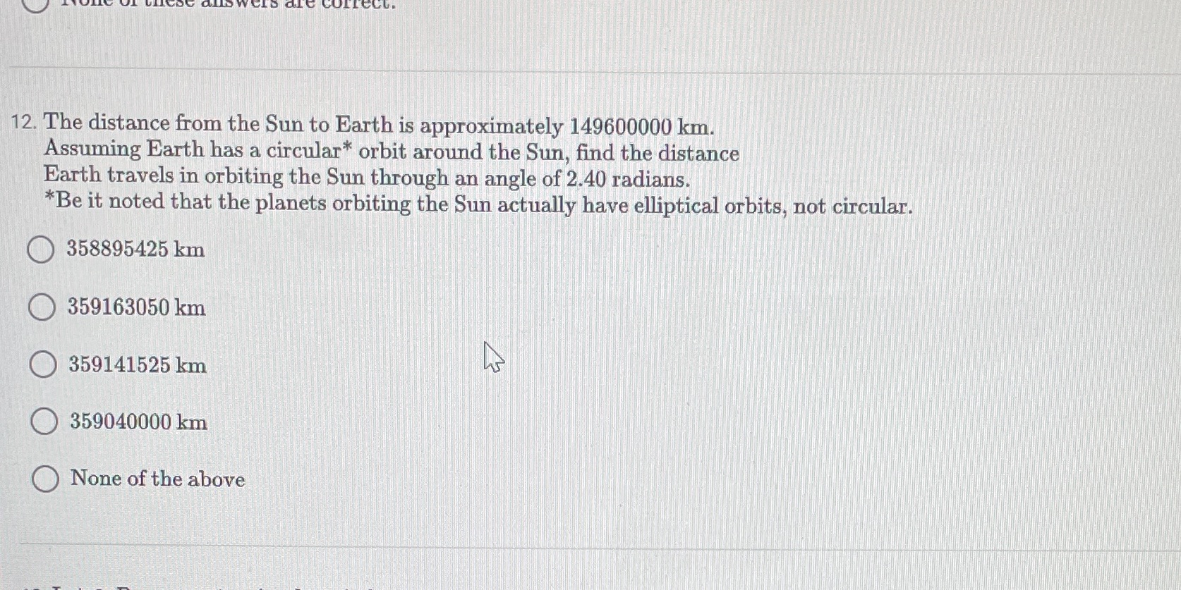 COLLECT. 12. The distance from the Sun to Earth