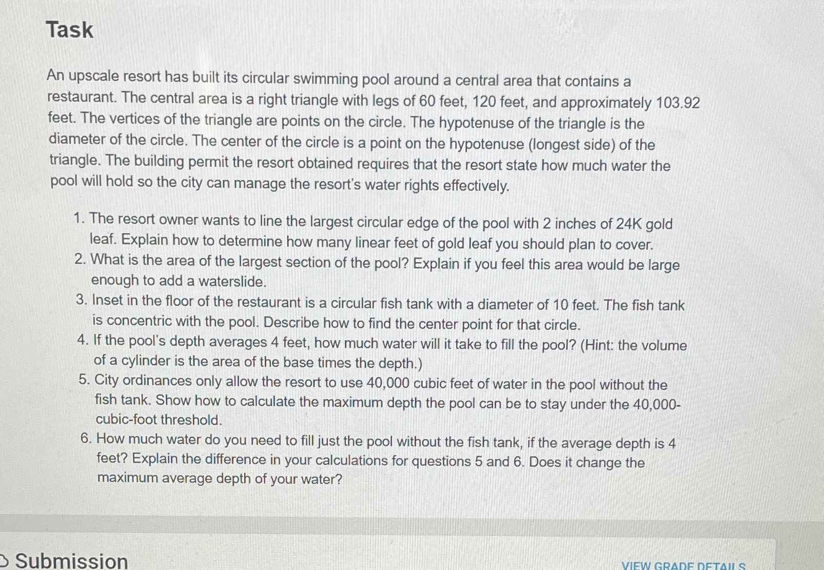 Task An upscale resort has built its circular