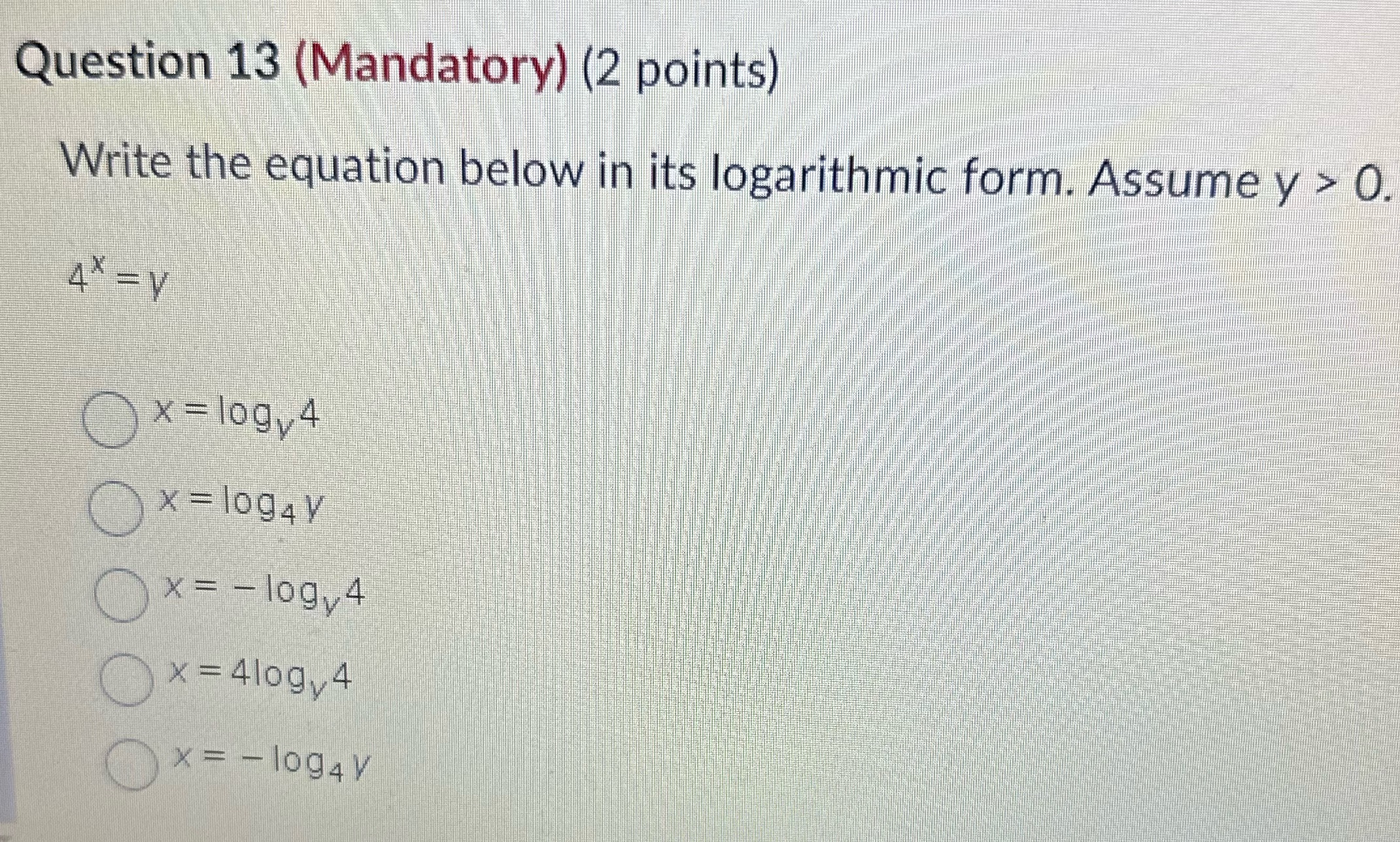 I need help pls Question 13 (Mandatory) (2