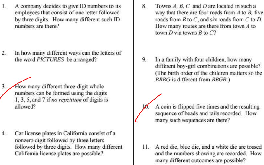 1. A company decides to give ID numbers to its 8.