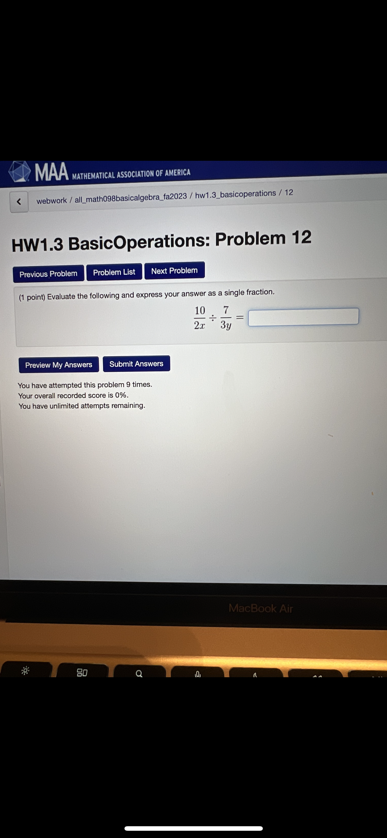 MAA MATHEMATICAL ASSOCIATION OF AMERICA < webwork