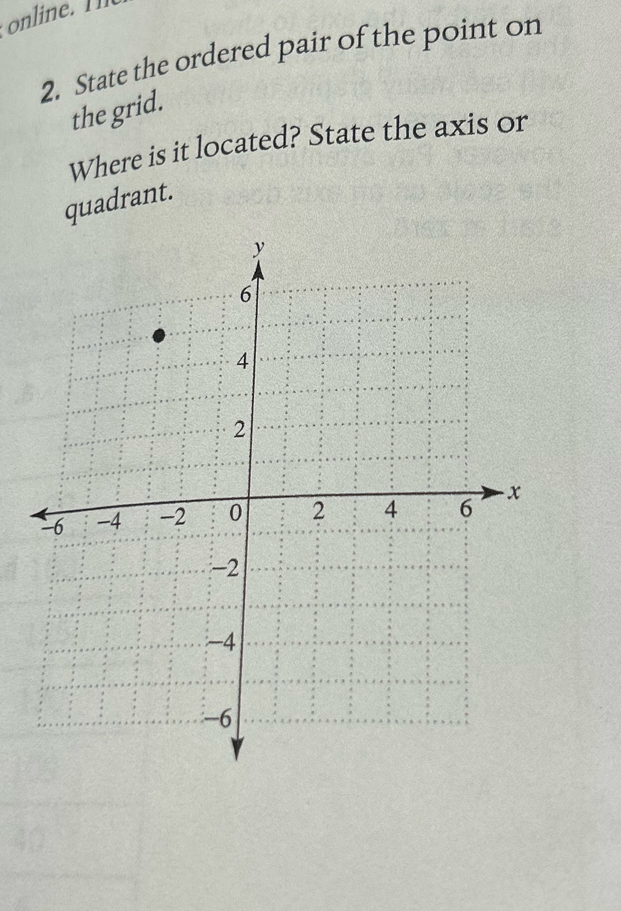online. Ti10 2. State the ordered pair of the