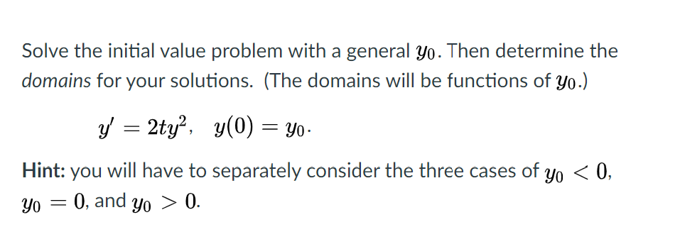 find this differential equation Solve the initial