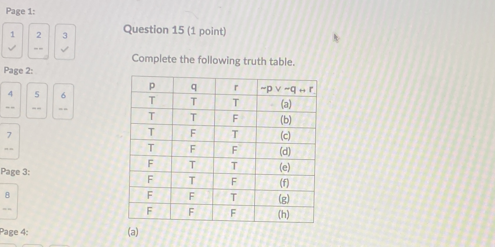 A-h Page 1: Question 15 (1 point) 2 3 Complete