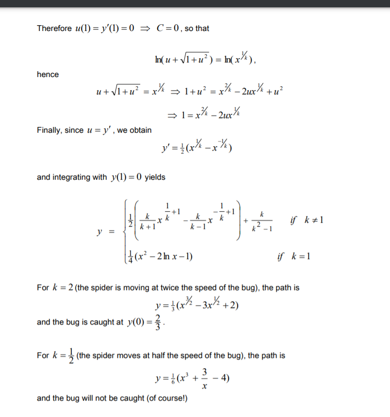 The Spider and the Bug (a pursuit problem)