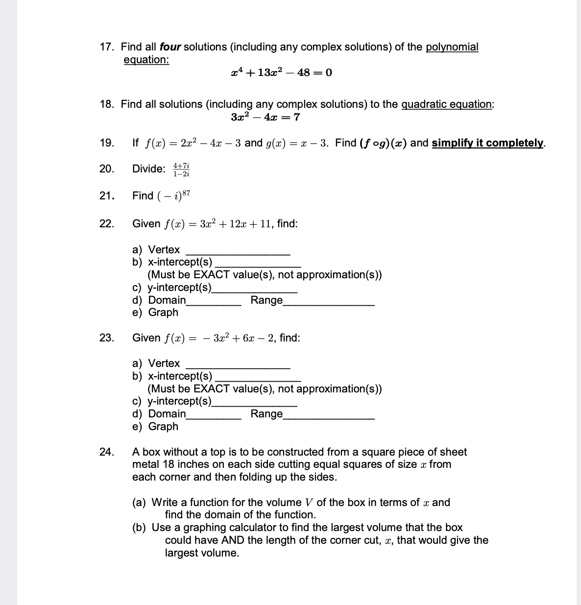 Activity 8 - Exam 2 Review Sheet Please put all