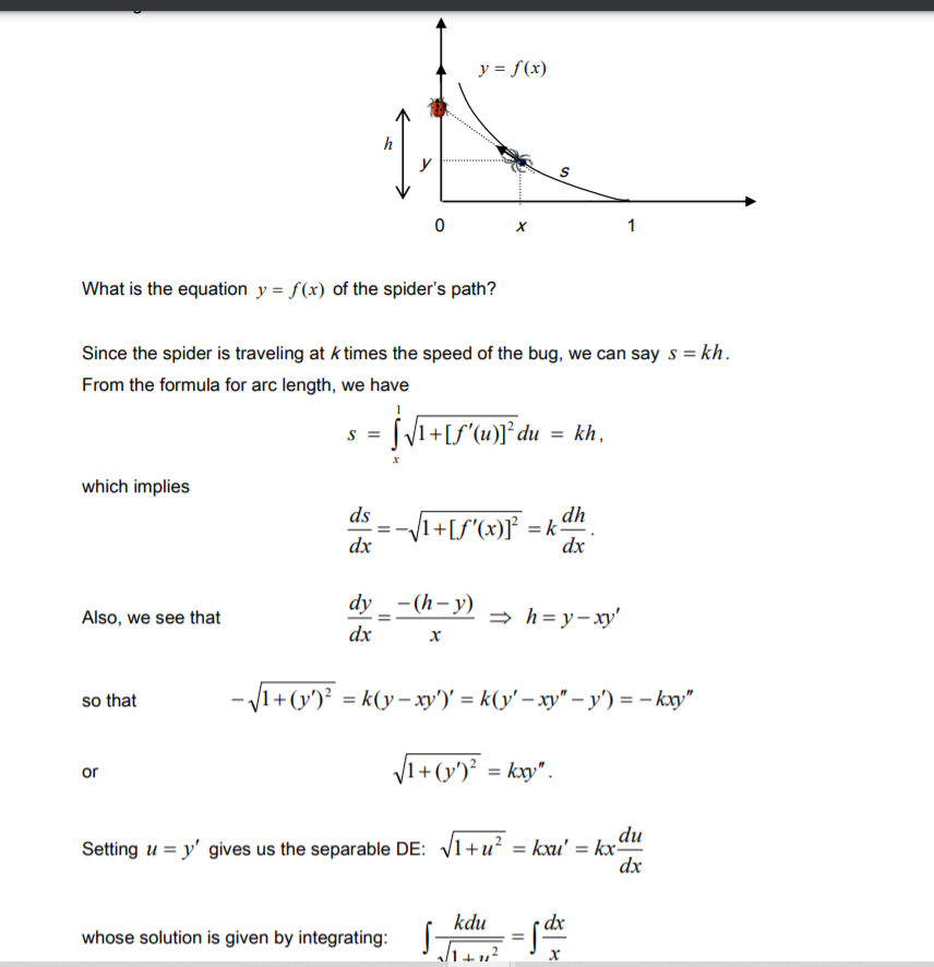 The Spider and the Bug (a pursuit problem)