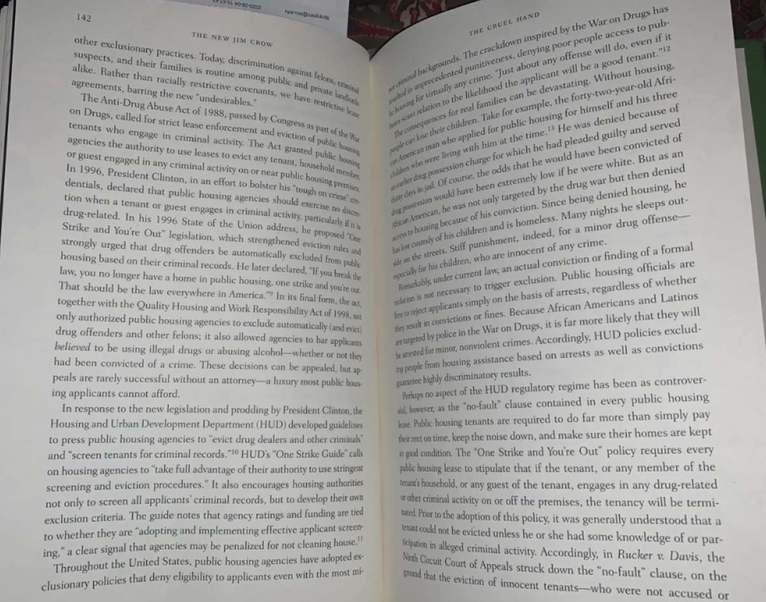 142 THE CRUEL HAND THE NEW JIM CROW we criminal