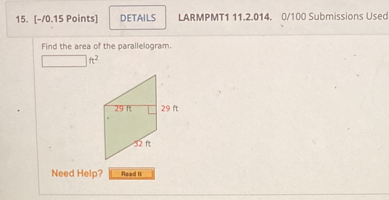 15. [-/0.15 Points] DETAILS LARMPMT1 11.2.014.