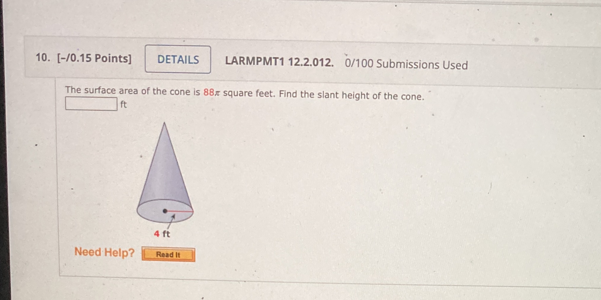 10. [-/0.15 Points] DETAILS LARMPMT1 12.2.012.