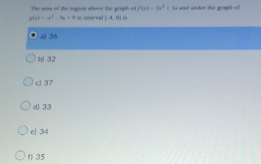 needhelp please The area of the region above the
