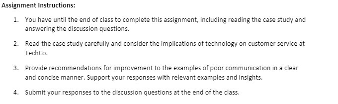 Assignment Instructions: 1. You have until the