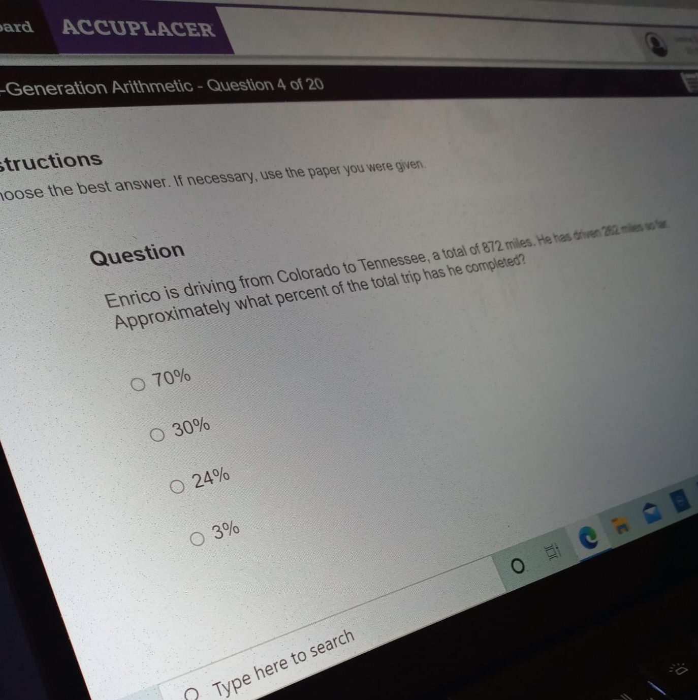 ard ACCUPLACER Generation Arithmetic - Question 4