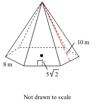 Find the surface area. 10 m 8 m 51/2 Not drawn to