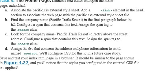dok 3. Ine Home Page. Launch a text editor and