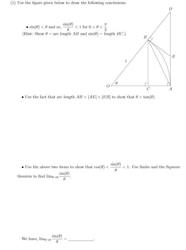 (1) Use the figure given below to draw the