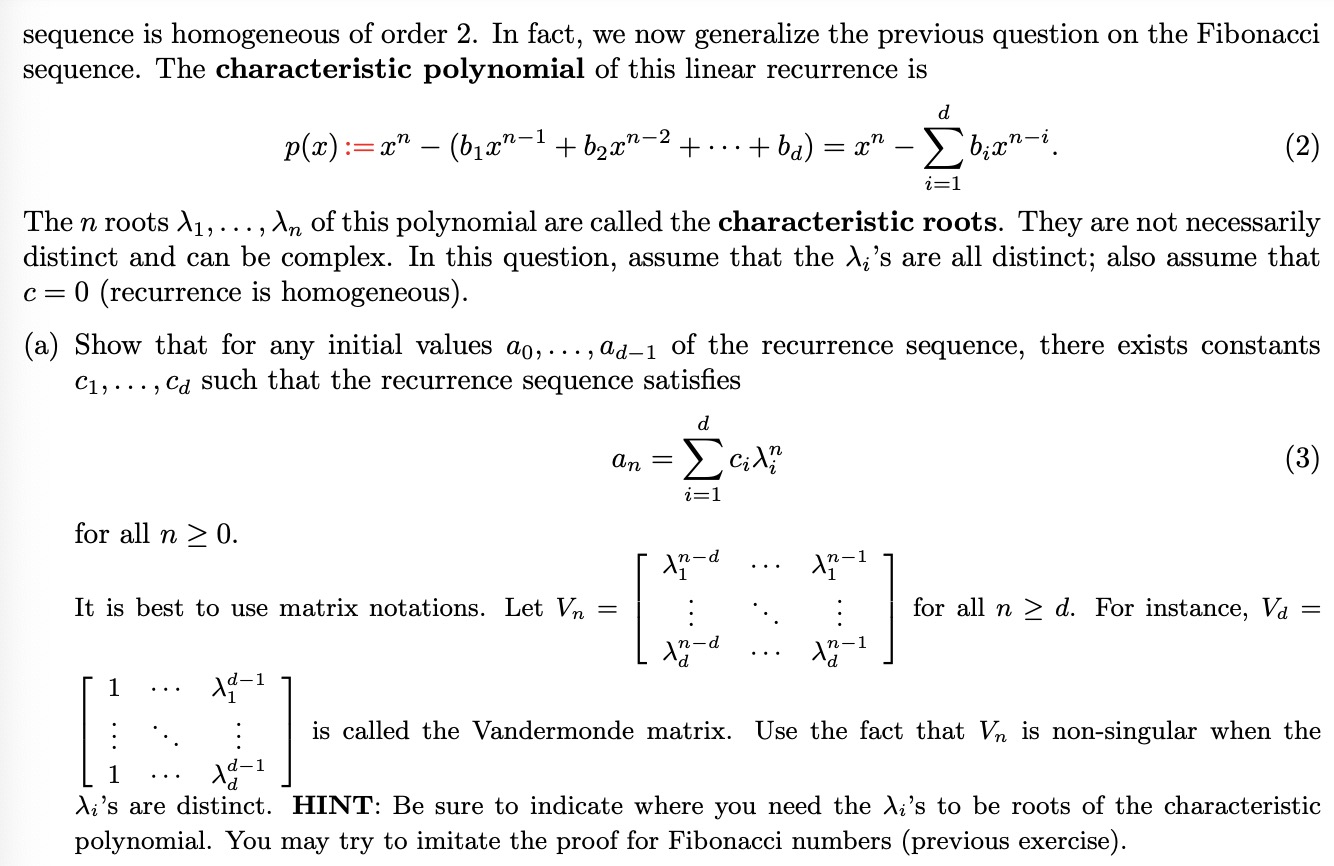 Consider a sequence ao, a1, a2, . .. that