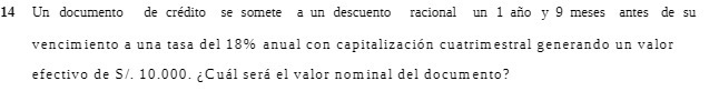 14 Un documento de credito se somete a un