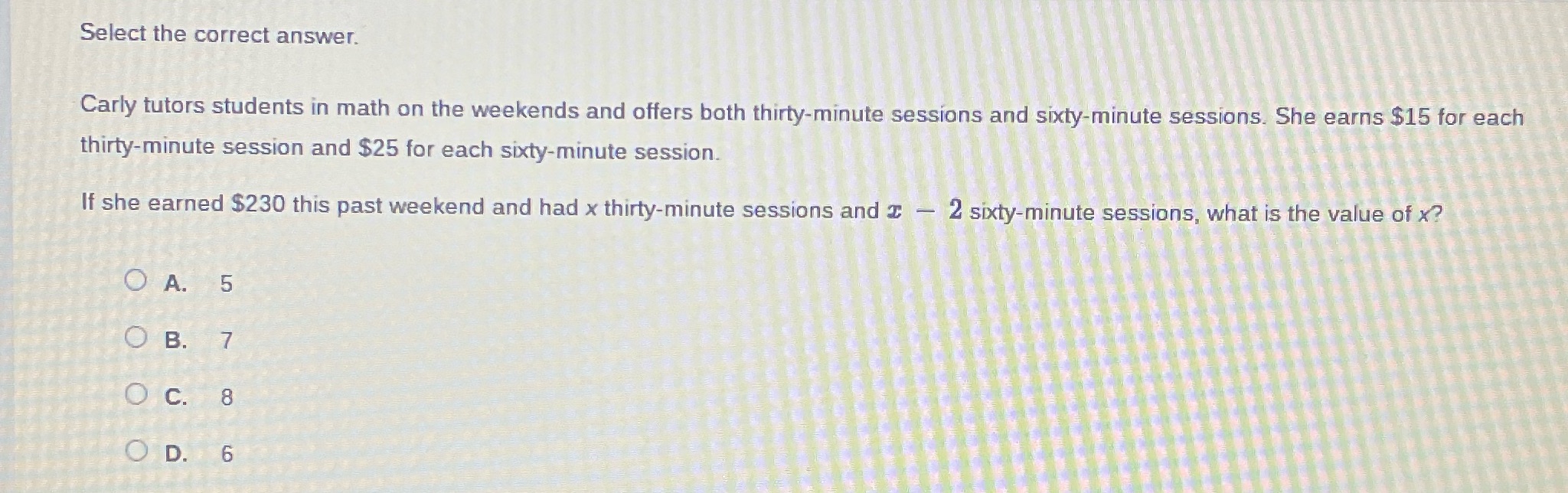 I'm confused Select the correct answer. Carly