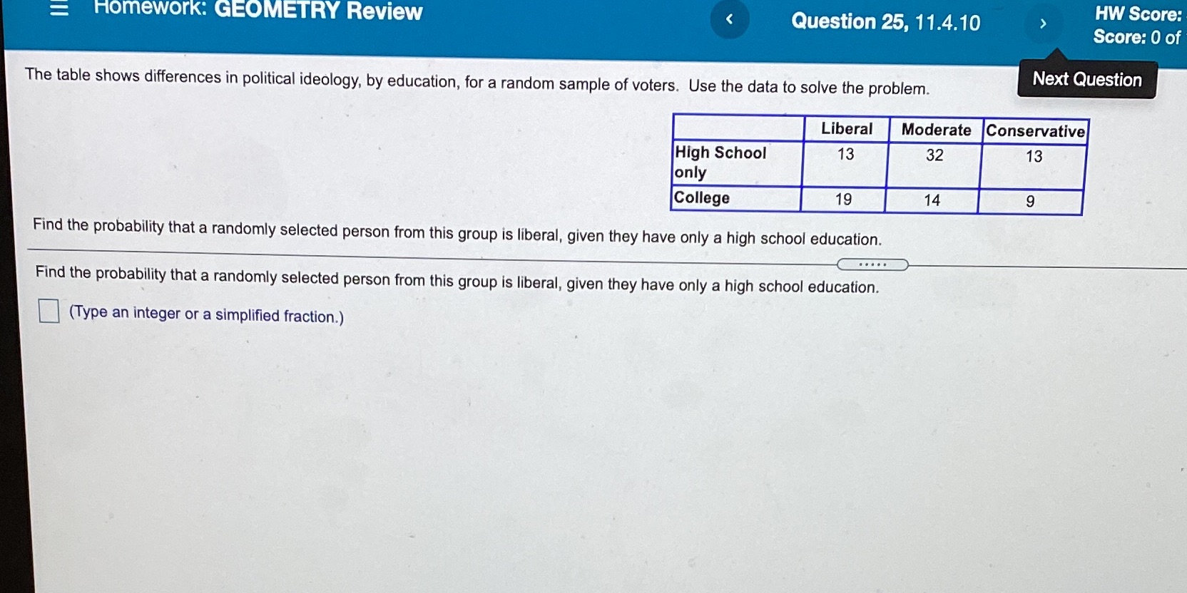 = Homework: GEOMETRY Review Question 25, 11.4.10