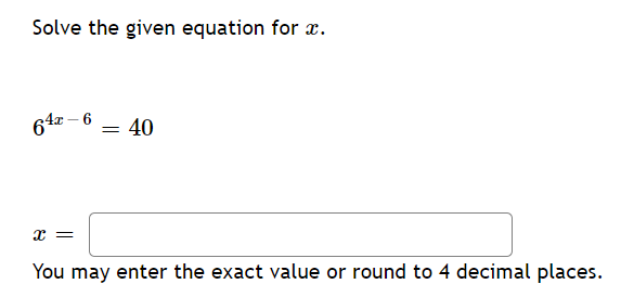 6.6 1) Find the solution of the exponential