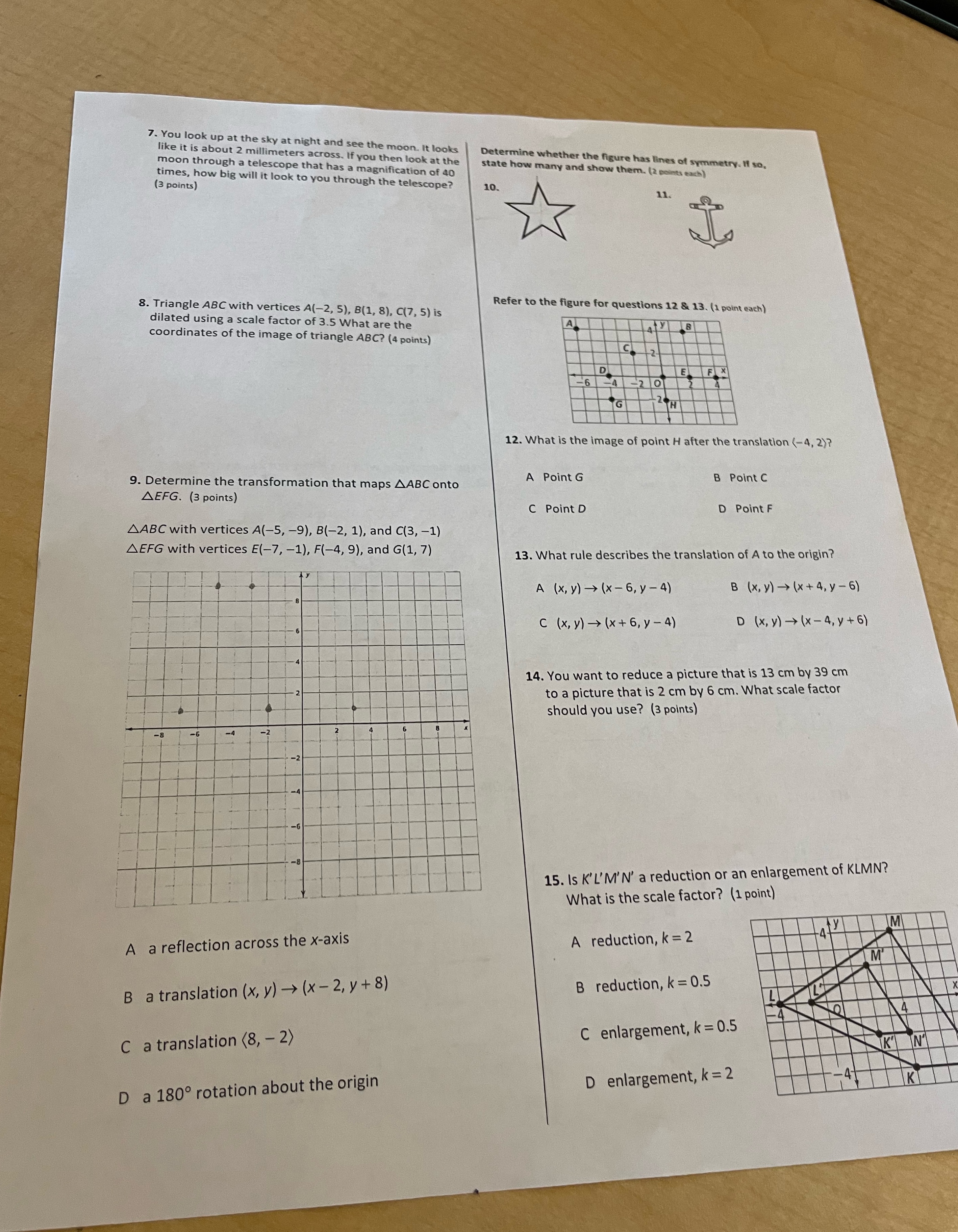 Show all work on a piece of paper please 7. You