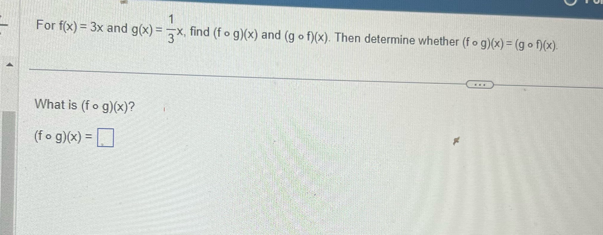For f(x) = 3x and g(x) = - x, find (f . g)(x) and