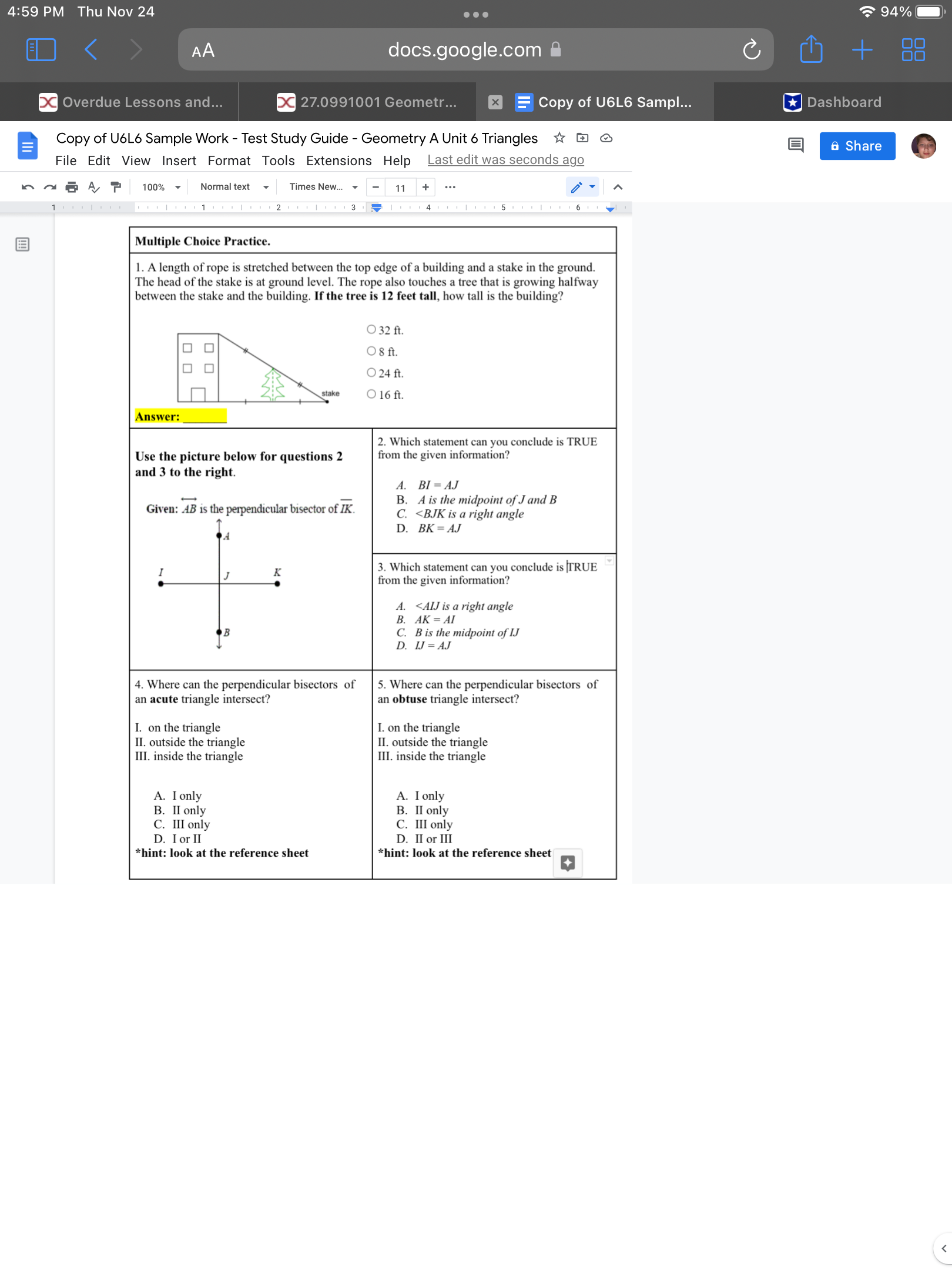 4:59 PM Thu Nov 24 94% AA docs.google.com A +