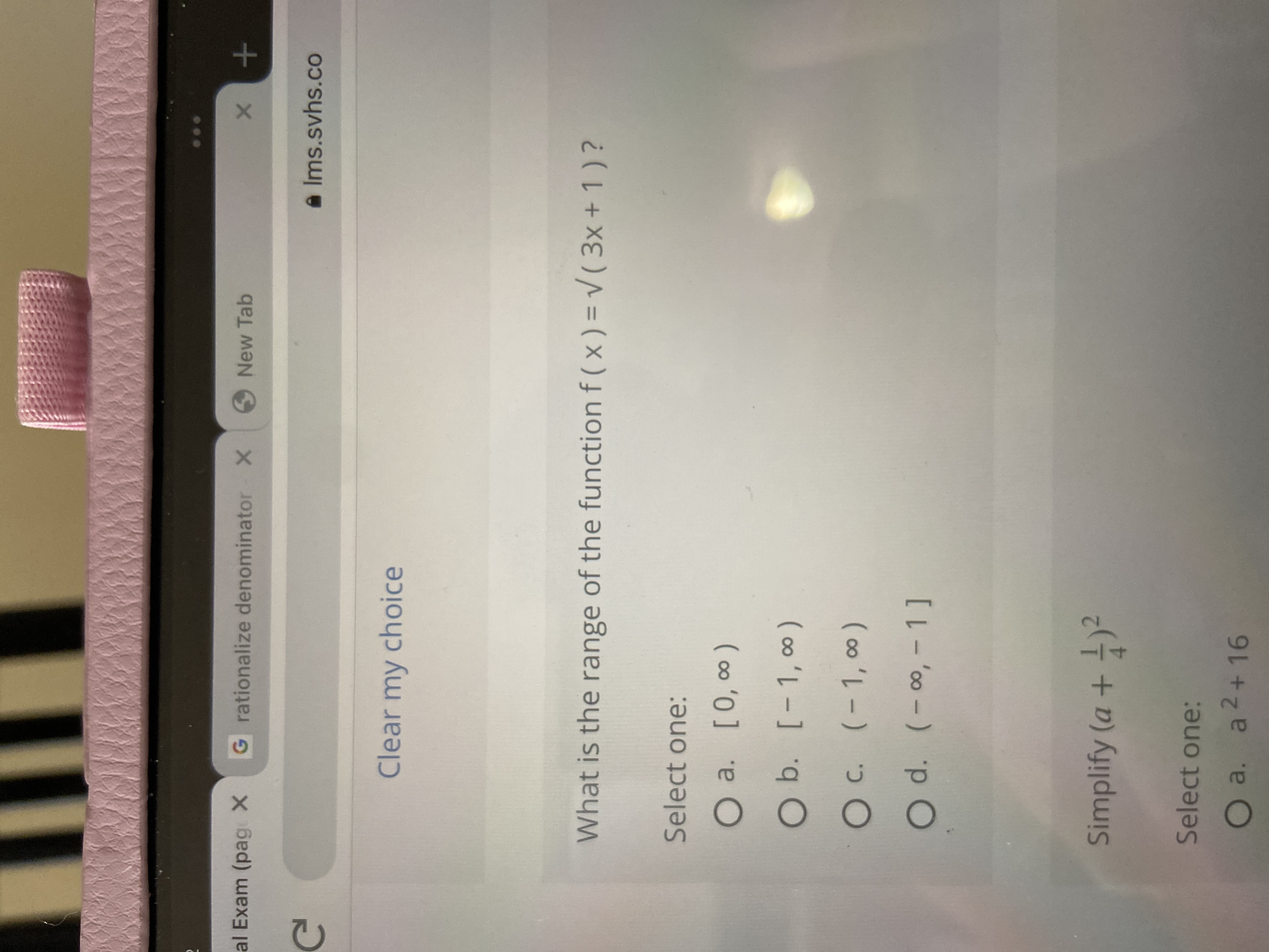 al Exam (pag X G rationalize denominator X New