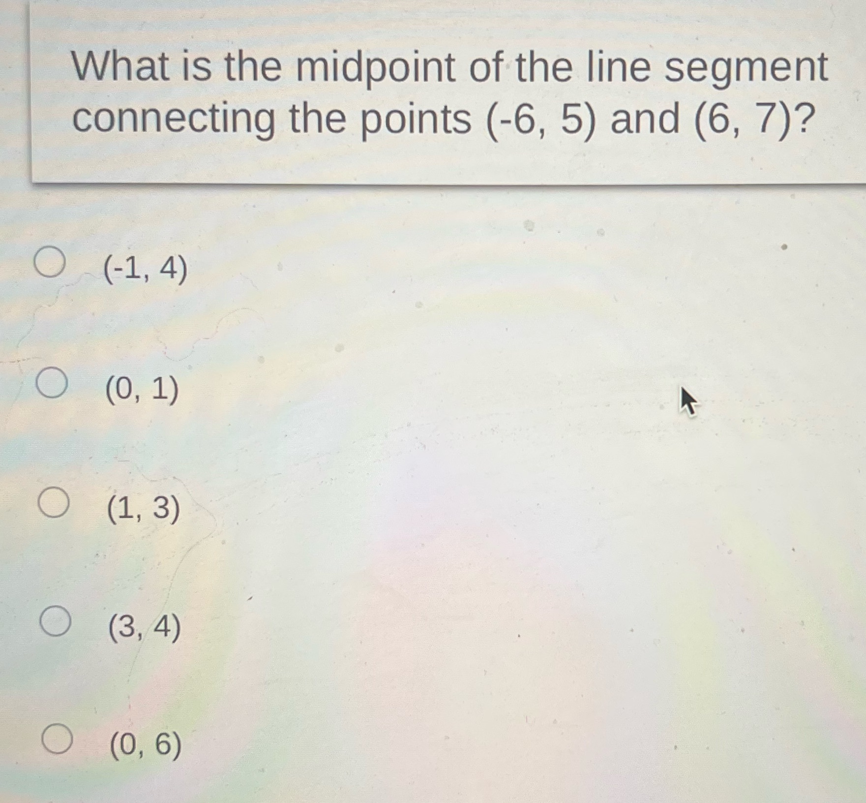 What is the midpoint of the line segment