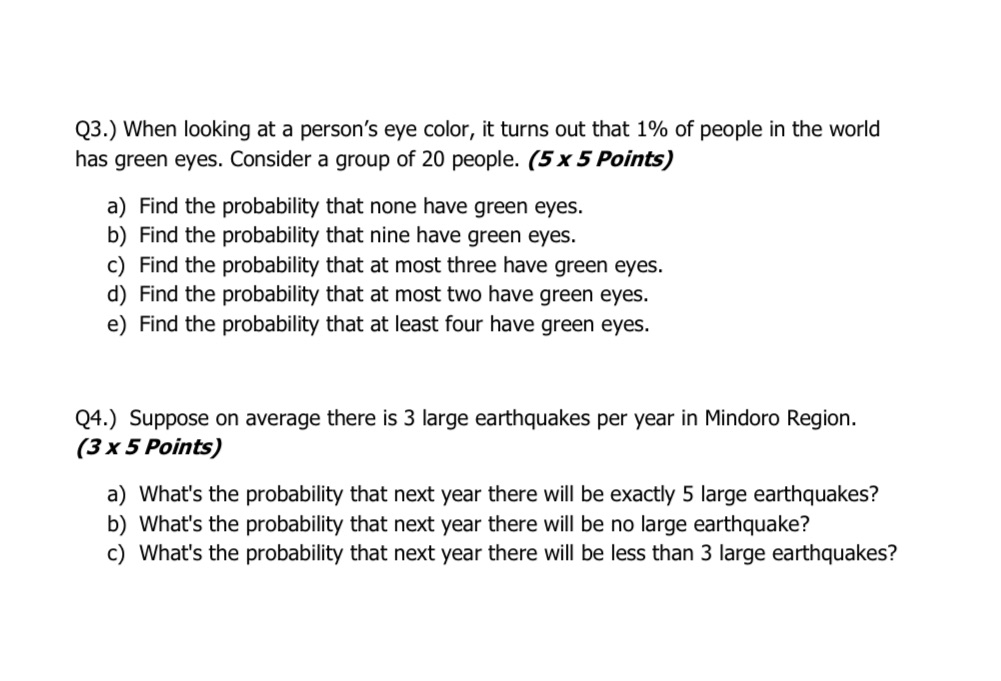 Q3.) When looking at a person's eye color,