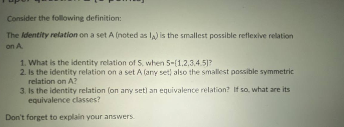 ICT1005 Consider the following definition: The