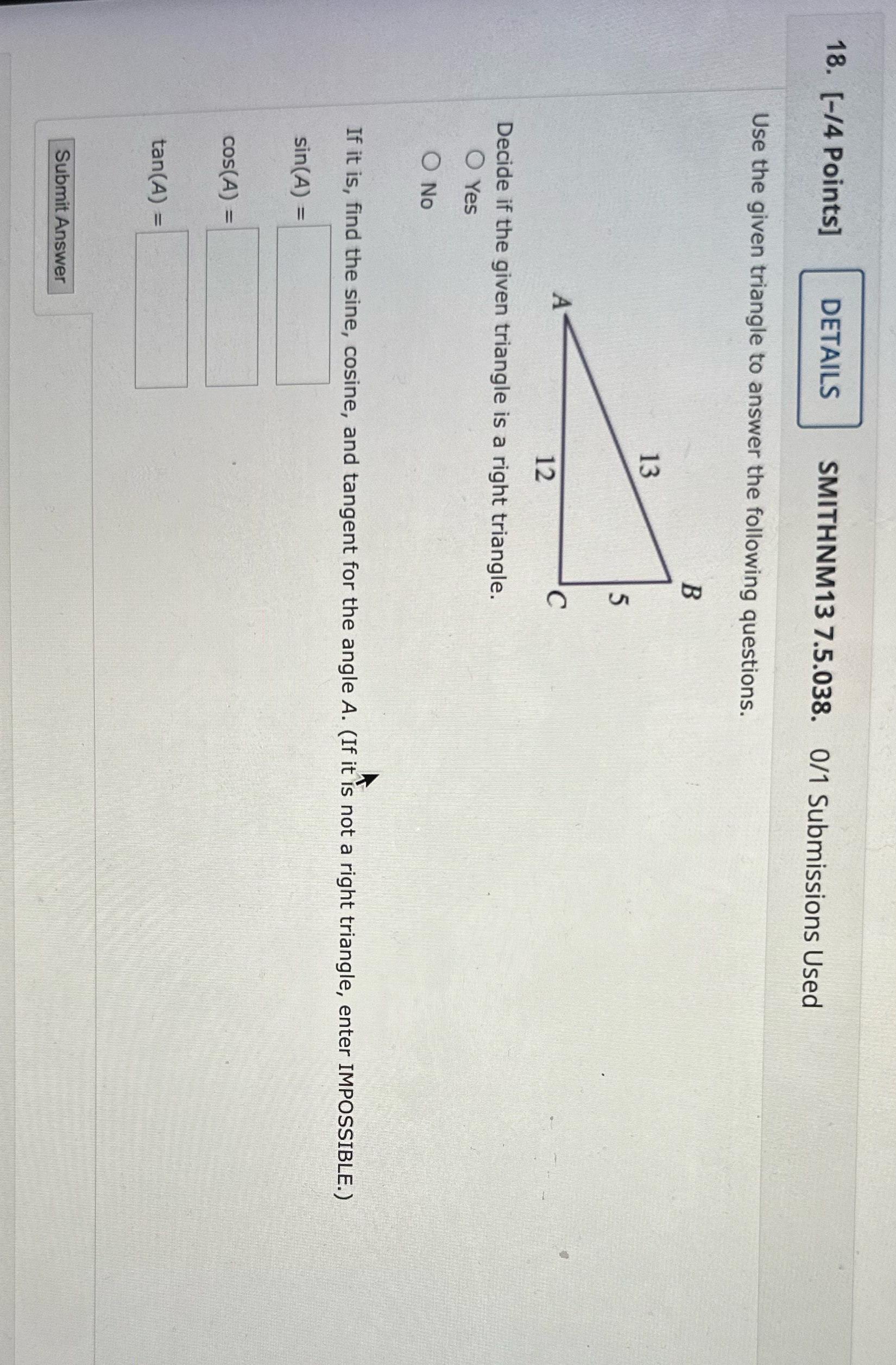 18. [-/4 Points] DETAILS SMITHNM13 7.5.038. 0/1