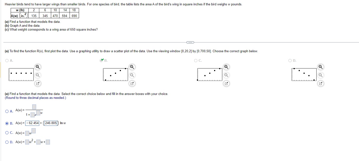 Question b & c Heavier birds tend to have larger