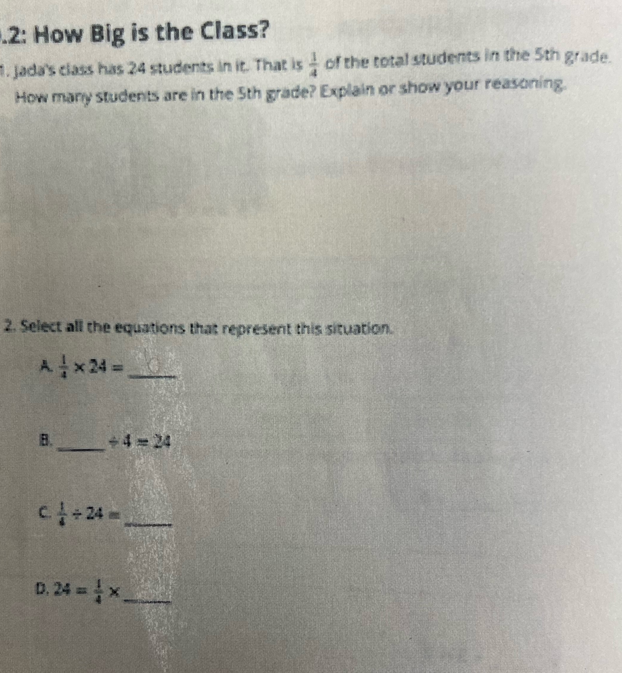 .2: How Big is the Class? i. jada's class